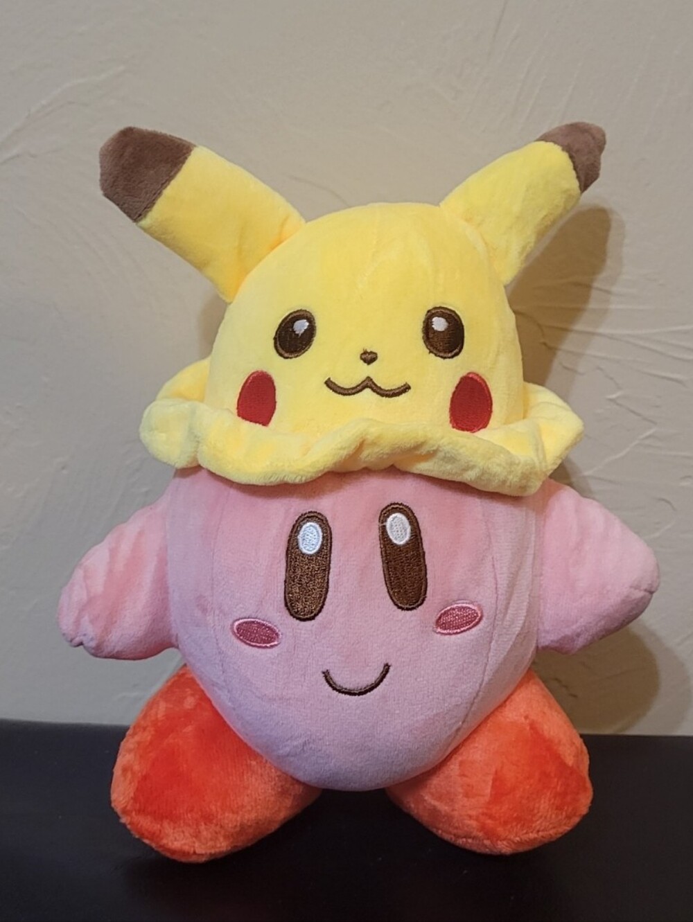 Limited Edition Kirby Plush With Pikachu Hat, 9 Inches